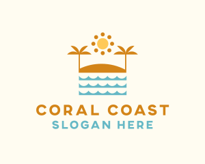 Beach Summer Oasis logo design