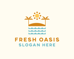 Beach Summer Oasis logo design