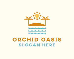 Beach Summer Oasis logo design