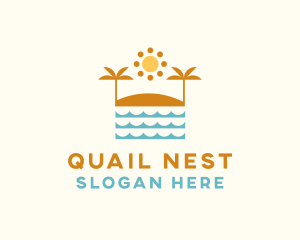 Beach Summer Oasis logo design