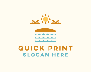 Beach Summer Oasis logo design