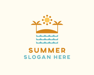 Beach Summer Oasis logo design