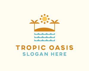 Beach Summer Oasis logo design