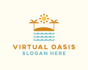 Beach Summer Oasis logo design