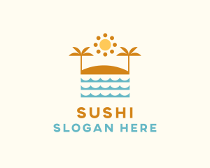 Beach Summer Oasis logo design