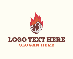 Roasted - Fire Beef Steakhouse logo design