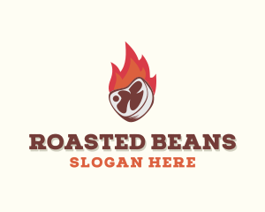 Roasted - Fire Beef Steakhouse logo design