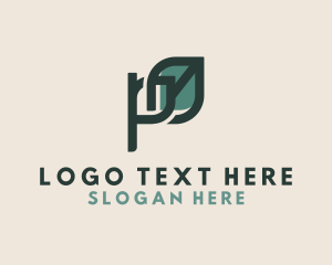 Vegetarian - Leaf Letter P logo design