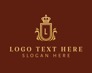 Letter - Gradient Crown Shield logo design