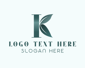 Renewable Energy - Leaves Letter K logo design