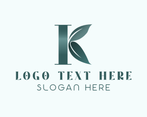 Flora - Leaves Letter K logo design