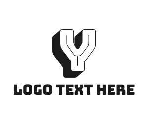 Font - 3D Retro Letter Y logo design