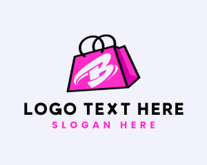 Shopaholic - Online Shopping Bag logo design