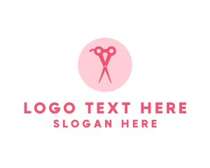 Hair - Pink Hair Salon Hairdresser Scissors logo design