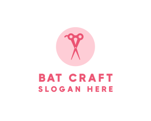 Pink Hair Salon Hairdresser Scissors logo design