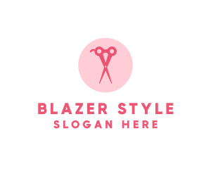 Pink Hair Salon Hairdresser Scissors logo design