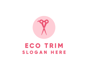 Pink Hair Salon Hairdresser Scissors logo design