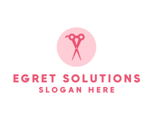 Pink Hair Salon Hairdresser Scissors logo design