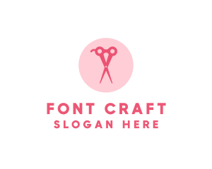 Pink Hair Salon Hairdresser Scissors logo design