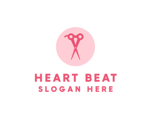 Pink Hair Salon Hairdresser Scissors logo design