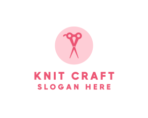 Pink Hair Salon Hairdresser Scissors logo design