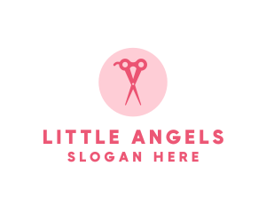 Pink Hair Salon Hairdresser Scissors logo design