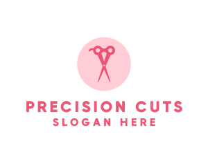 Cutting - Pink Hair Salon Hairdresser Scissors logo design