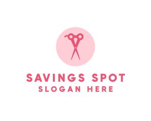 Pink Hair Salon Hairdresser Scissors logo design