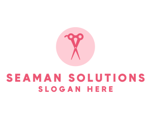 Pink Hair Salon Hairdresser Scissors logo design