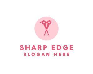 Cut - Pink Hair Salon Hairdresser Scissors logo design