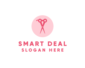 Pink Hair Salon Hairdresser Scissors logo design