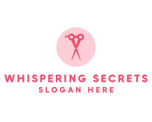 Pink Hair Salon Hairdresser Scissors logo design