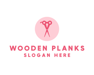 Pink Hair Salon Hairdresser Scissors logo design