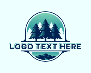 Valley - Pine Tree Mountain Forest logo design