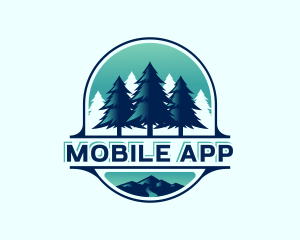 Pine Tree Mountain Forest Logo