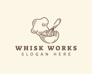 Chef Hat Whisk Baking logo design