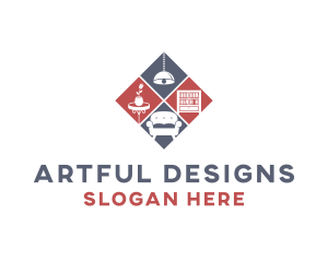 Furnishing Interior Design Decor logo design