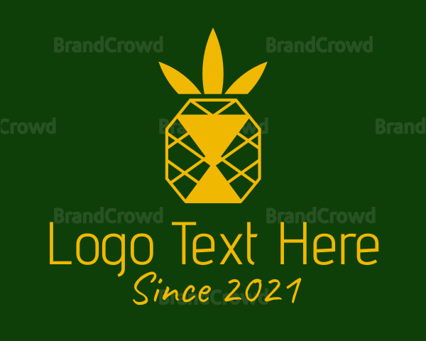Yellow Geometric Pineapple Logo
