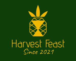 Yellow Geometric Pineapple  logo design