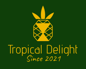 Pineapple - Yellow Geometric Pineapple logo design