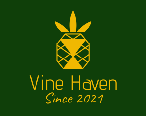 Yellow Geometric Pineapple  logo design