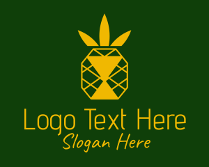 Yellow Geometric Pineapple  Logo