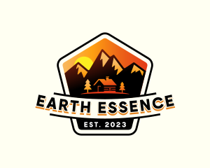 Geology - Mountain Cabin Adventure logo design