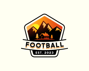 Campsite - Mountain Cabin Adventure logo design