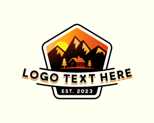 Geology - Mountain Cabin Adventure logo design
