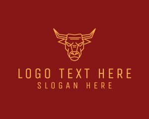 Charging Bull - Wild Angry Ox logo design