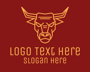 Aggressive - Golden Angry Ox logo design