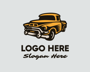 Mechanic - Retro Pickup Car logo design