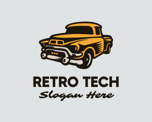 Retro Pickup Car logo design