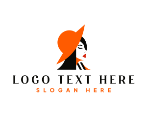 Feminine - Elegant Woman Hat logo design